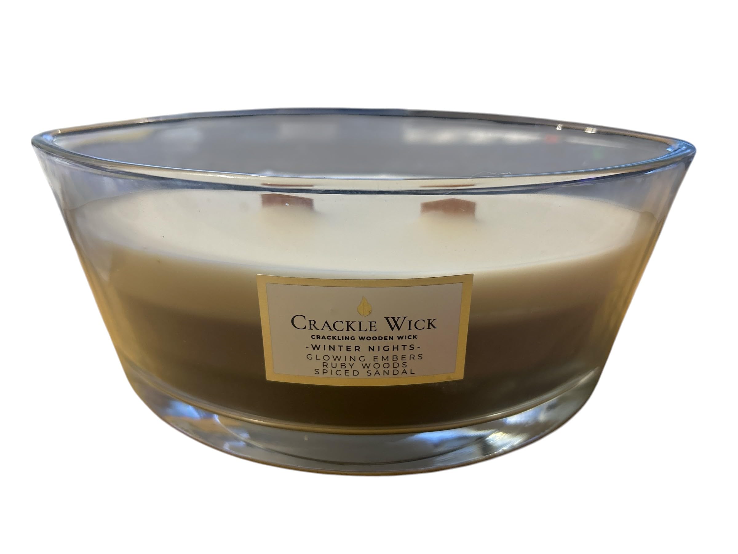 ImperialGlassCompany Candlewick 21点 Crackle Wick Scented Candle, Ellipse Glass Jar with Lid, 485g